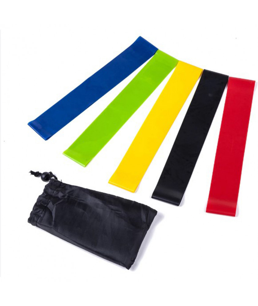Rea Mini Loop Band Set 5 Λάσ/χα γυμ[60x5cm:x-light/light/med/heavy/x-heavy]Μπλε-Κίτρινο-Πράσ-Κοκ-Μαύ