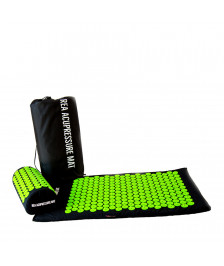 Rea Acupressure Set πιέσεων: Στρώμα 72x43cm & Μαξιλάρι 37x15x10cm - Μαύρο/Λαχανί