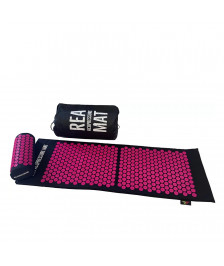 Rea Acupressure Set πιέσεων: Στρώμα 128x42cm & Μαξιλάρι 37x15x10cm - Μαύρο/Ροζ